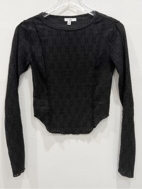 BP Black Sheer Lace Long Sleeve Top XS Festival